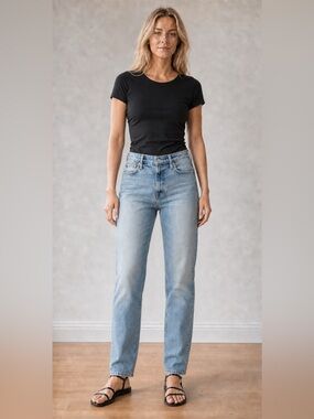 MOTHER High-Rise Straight-Leg Jeans